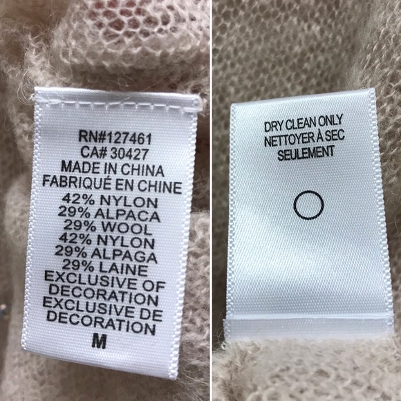 WILDFOX Sweater Wool Blend Distressed Beaded Lightweight NWT Tan Medium - Picture 7 of 9